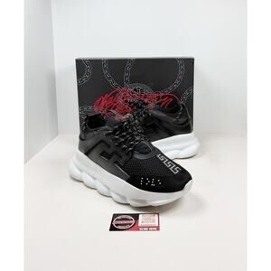 Size 45EU/12US - Versace Chain Reaction Black White Sneakers🖤 RETAIL $1K!